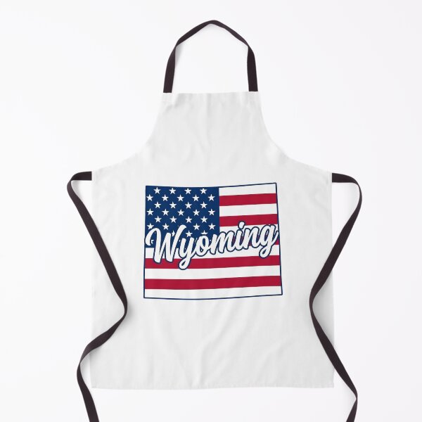 Item preview, Wyoming State American Flag Outline – Patriotic Pride Script designed and sold by Paper Drip.