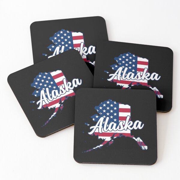 Item preview, Alaska State American Flag Outline – Patriotic Pride Script designed and sold by Paper Drip.