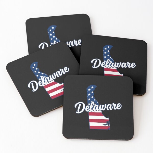 Item preview, Delaware State American Flag Outline – Patriotic Pride Script designed and sold by Paper Drip.