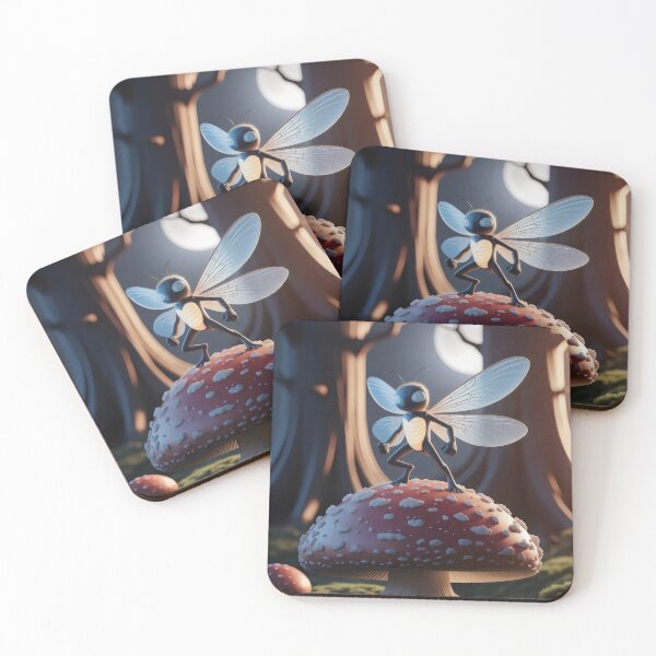 Item preview, Firefly on a toadstool. designed and sold by MyHappyArtShop.