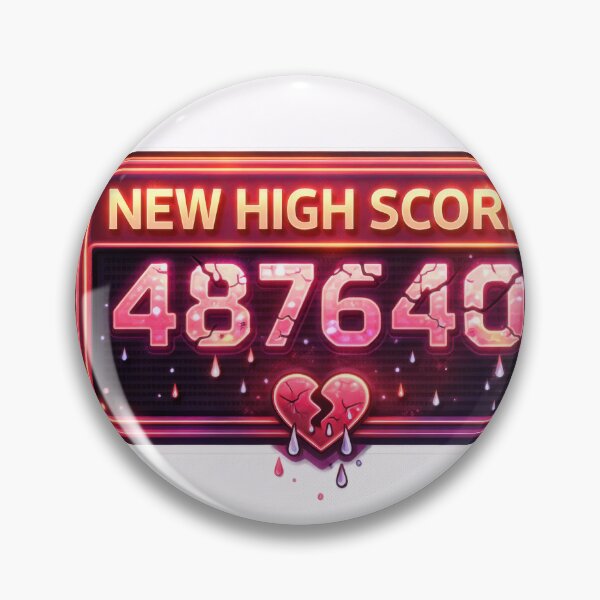 Item preview, New High Score Retro Gaming Achievement Heart designed and sold by jgvisualarts.