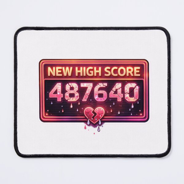 Item preview, New High Score Retro Gaming Achievement Heart designed and sold by jgvisualarts.