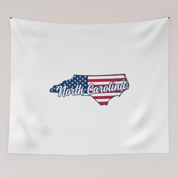Item preview, North Carolina State American Flag Outline – Patriotic Pride Script designed and sold by Paper Drip.