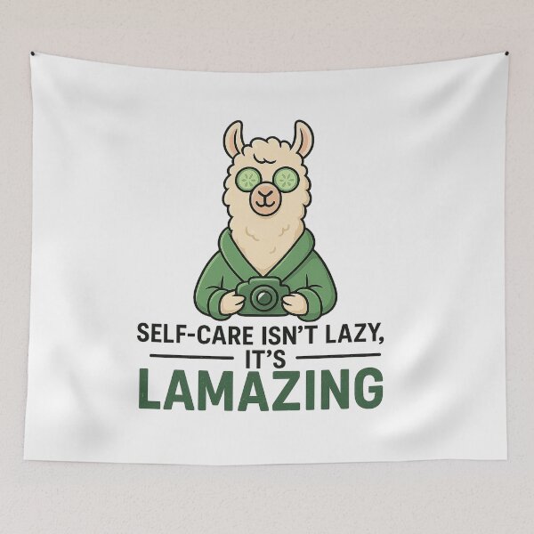 Item preview, Self-Care Isn’t Lazy, It’s Lamazing – Spa Llama Quote designed and sold by SpectrumCreations.