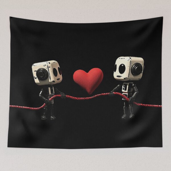 Item preview, Love and robots connected together forever designed and sold by Kat's Design Hub.