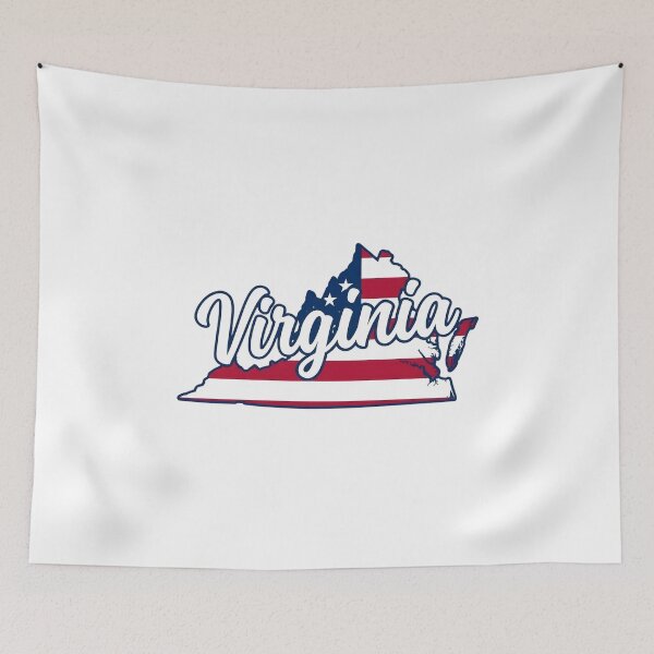 Item preview, Virginia State American Flag Outline – Patriotic Pride Script designed and sold by Paper Drip.