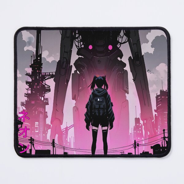 Item preview, NEON: Monochrome Giant Sentinel Mech | Cute Cyberpunk Anime Girl designed and sold by Sytrics.