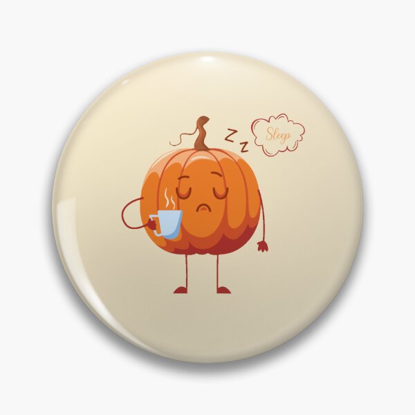 Item preview,  Sleepy Cartoon Pumpkin with a Hot Cup and the Word “Sleep” designed and sold by nada-art.