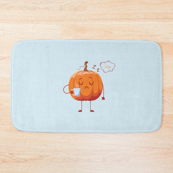 Item preview,  Sleepy Cartoon Pumpkin with a Hot Cup and the Word “Sleep” designed and sold by nada-art.