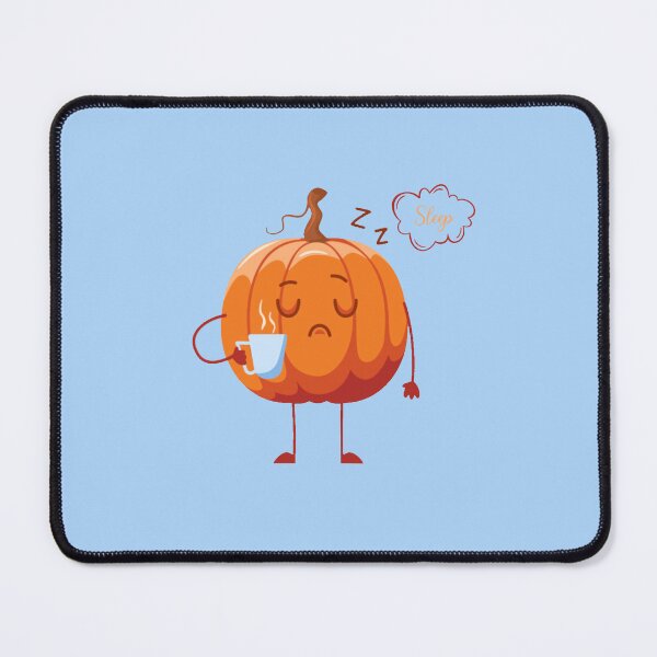 Item preview, Sleepy Cartoon Pumpkin with a Hot Cup and the Word “Sleep” designed and sold by nada-art.