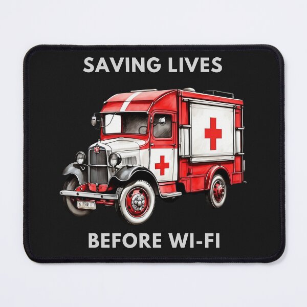 Item preview, Vintage Ambulance – Saving Lives Before Wi-Fi - For Dark Backgrounds designed and sold by PAPIRO SIGLO XXI.