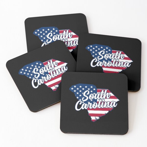 Item preview, South Carolina State American Flag Outline – Patriotic Pride Script designed and sold by Paper Drip.