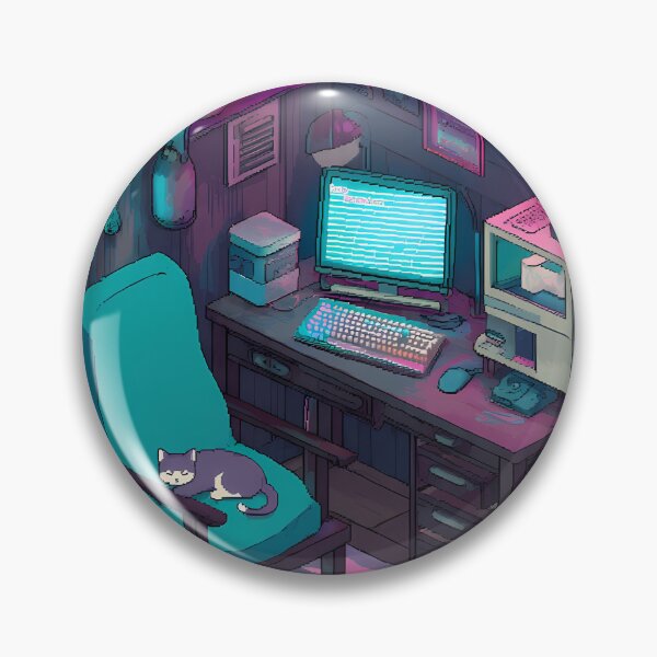 Item preview, Retro Pixel Art Gamer Room - Cyberpunk Lofi Aesthetic designed and sold by etuvibes.