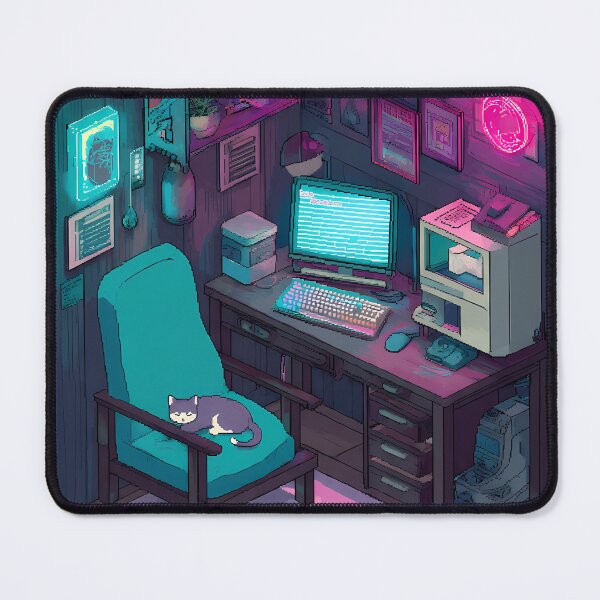 Item preview, Retro Pixel Art Gamer Room - Cyberpunk Lofi Aesthetic designed and sold by etuvibes.