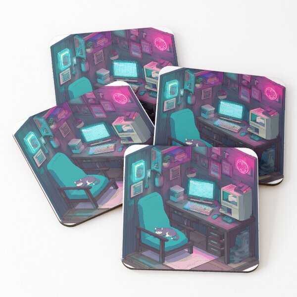 Item preview, Retro Pixel Art Gamer Room - Cyberpunk Lofi Aesthetic designed and sold by etuvibes.
