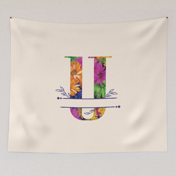 Item preview, Monogram...U... Vibrant Floral designed and sold by CHASAcreative.