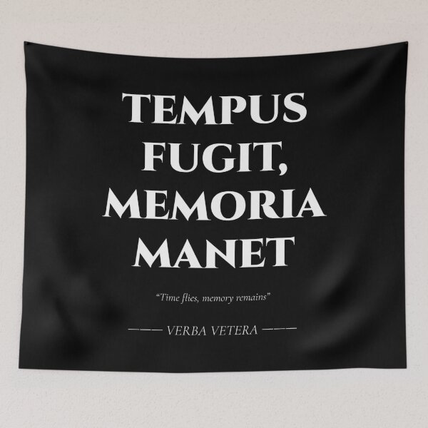 Item preview, Tempus Fugit Memoria Manet – Latin Reflection on Time designed and sold by BrushRushX.
