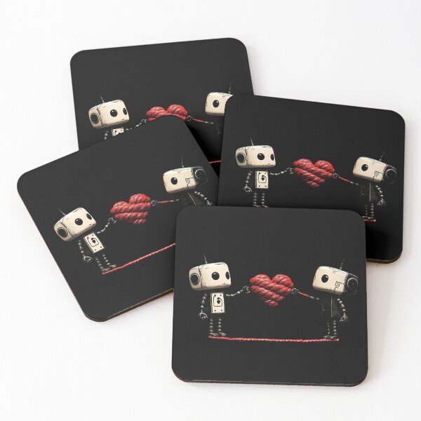 Item preview,  Love and robots connected together with love designed and sold by Kat's Design Hub.