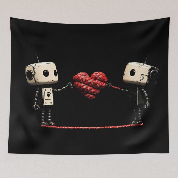 Item preview,  Love and robots connected together with love designed and sold by Kat's Design Hub.