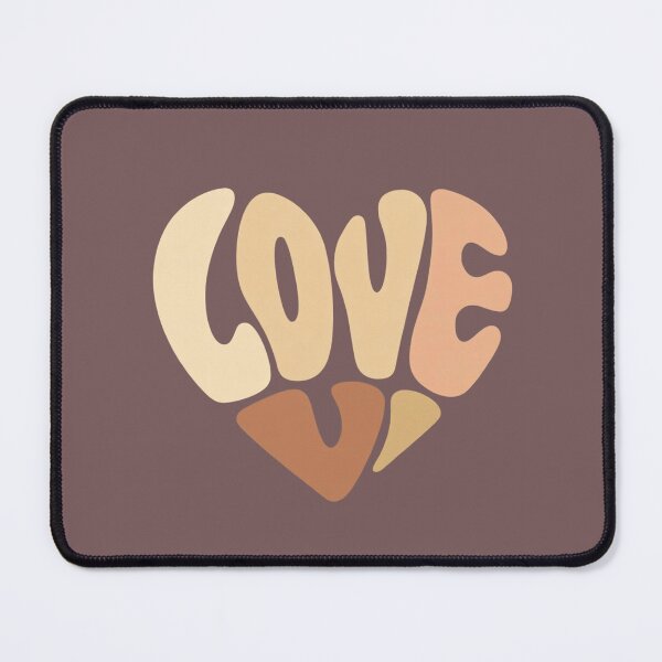 Item preview, Heart shape design with retro style letters "love" in warm colors designed and sold by SpaceartLilu.
