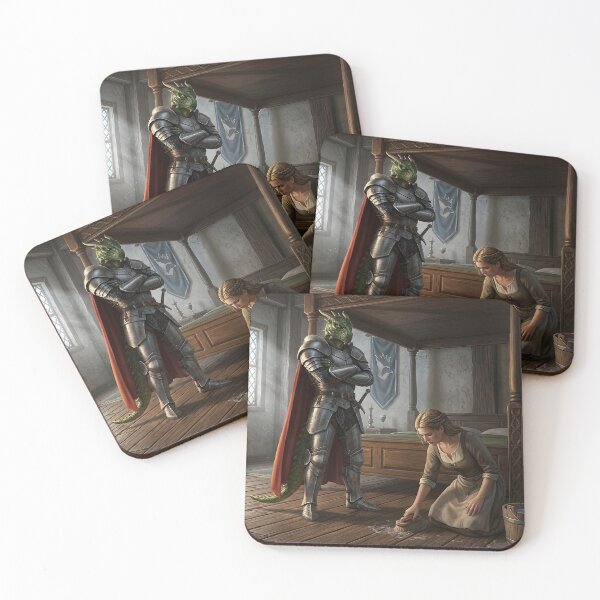 Item preview, An Argonian knight watches over his housecarl (Elder Scrolls) designed and sold by adriansmith31.