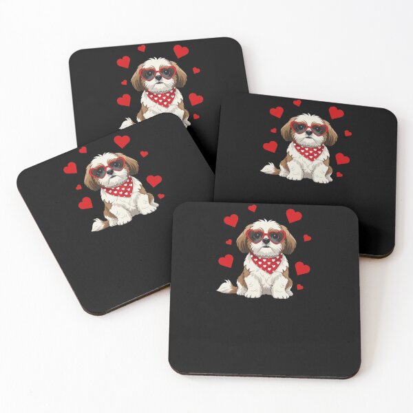 Item preview, Dog In Heart Glasses Valentine's Day Shih Tzu designed and sold by salmzouriart.