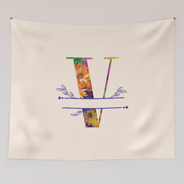 Item preview, Monogram...V... Vibrant Floral designed and sold by CHASAcreative.