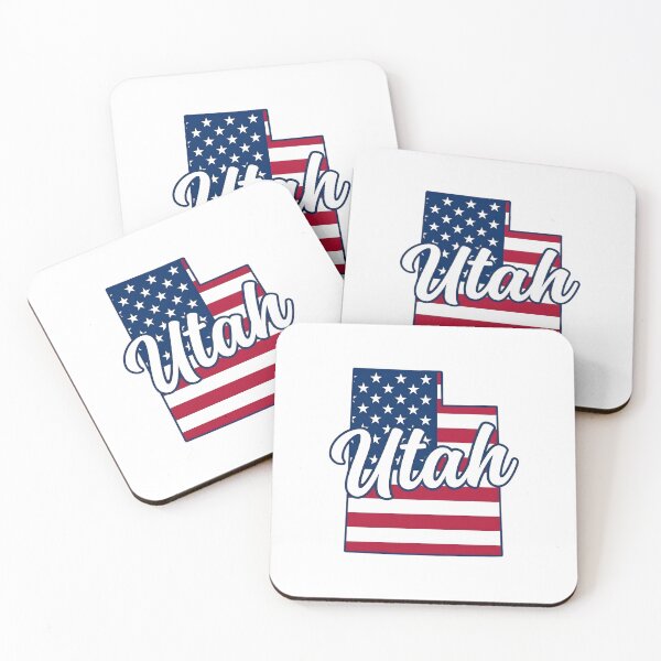 Item preview, Utah State American Flag Outline – Patriotic Pride Script designed and sold by Paper Drip.