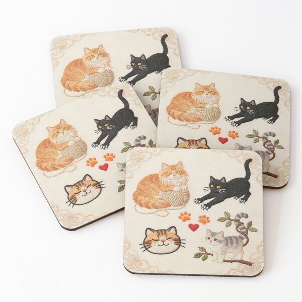 Item preview, cat embroidery6 designed and sold by artsmeow.