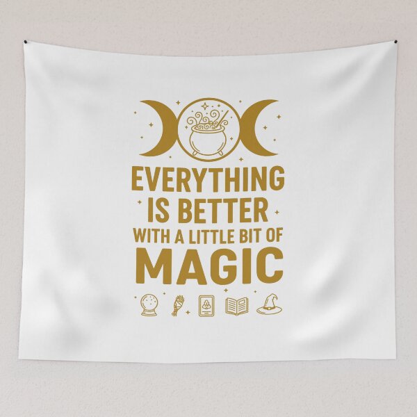 Item preview, Everything Is Better With Magic – Witchy Cauldron Art designed and sold by WildWeave.
