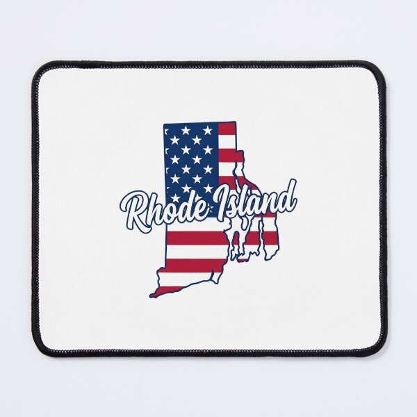 Item preview, Rhode Island State American Flag Outline – Patriotic Pride Script designed and sold by Paper Drip.