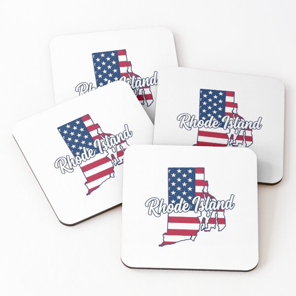 Item preview, Rhode Island State American Flag Outline – Patriotic Pride Script designed and sold by Paper Drip.