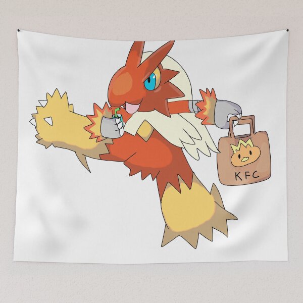 Aperçu de l'œuvre Le poulet monstre combattant rouge a acheté une parodie amusante de KFC, Blaziken créée et vendue par RozenNeige.