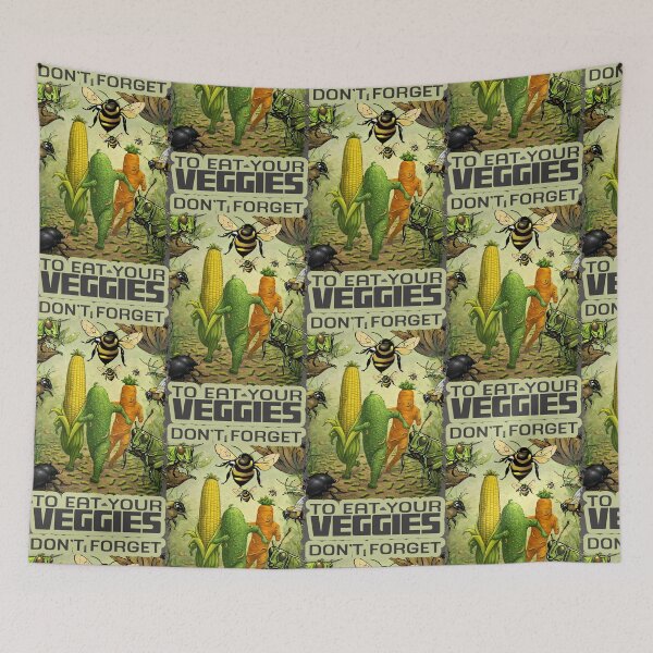 Item preview, Funny food eat your veggies bug infested vegetables panic attack designed and sold by BigMRanch.