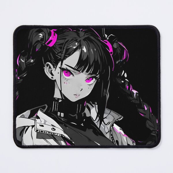 Item preview, NEON: Monochrome Braided Tactical Jacket Stance | Cute Cyberpunk Anime Girl designed and sold by Sytrics.