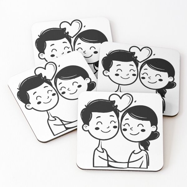 Item preview, Stick figure couple locked in embrace  designed and sold by Art-Horizon.