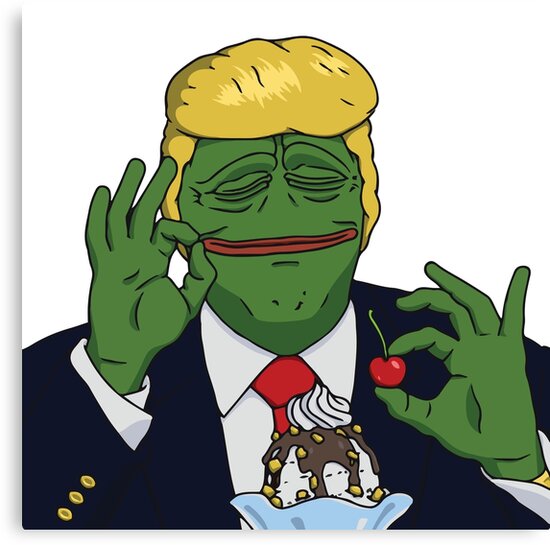  Pepe  The Frog Green Face Trump Frog with ice cream A Ok  