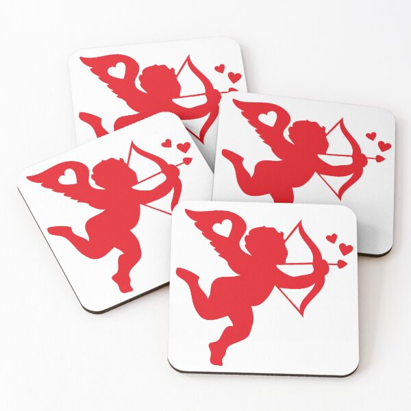 Item preview, Cupid Silhouette with Bow | Love Angel Valentine Design | Red Heart Arrow Art designed and sold by ZYNORAworld.