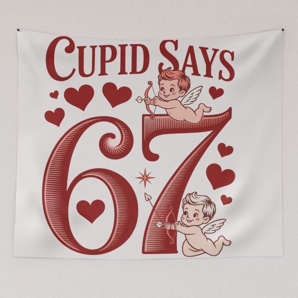 Item preview, Cupid Says 67 Funny Valentine Cute Cupid Heart Game Design designed and sold by Clairenity Studio.