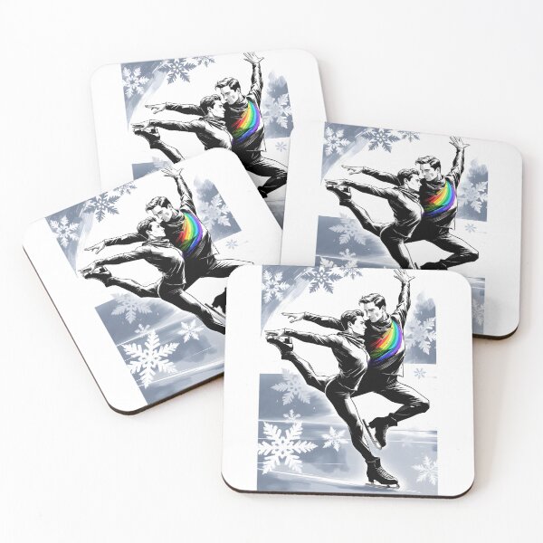 Item preview, Rainbow Ice Dance Duo | LGBTQ+ Figure Skating Pride | Winter Romance Art designed and sold by Elando1212.