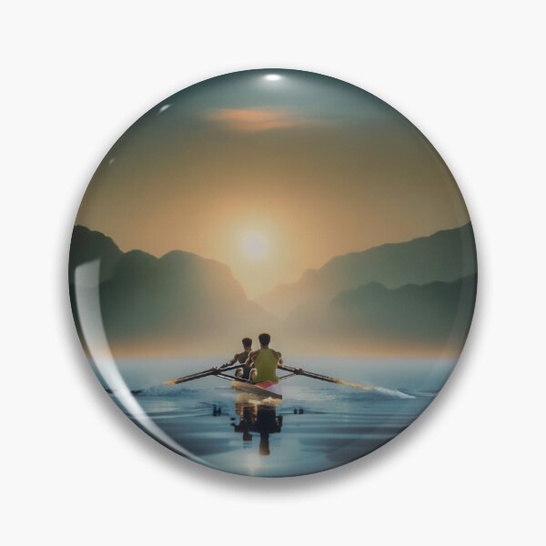 Item preview, Two Rowers at Sunrise on Calm Water designed and sold by Michael van der Hoorn.
