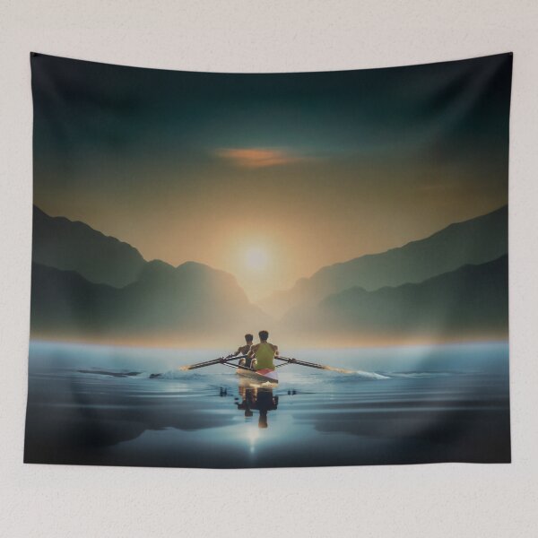 Item preview, Two Rowers at Sunrise on Calm Water designed and sold by Michael van der Hoorn.