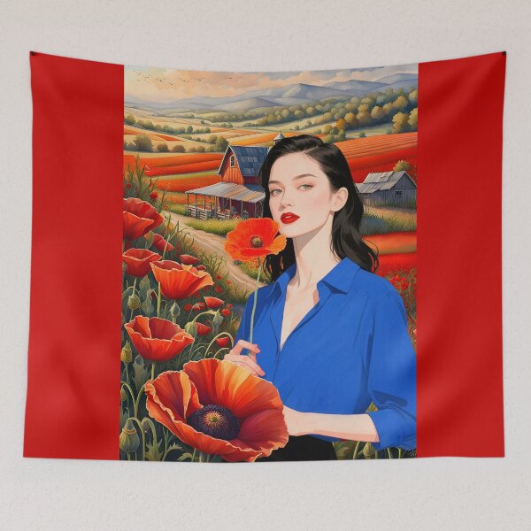 Item preview, A LITTLE TASTE OF HEAVEN SURROUNDED BY HER POPPY FLOWERS designed and sold by Tammera.