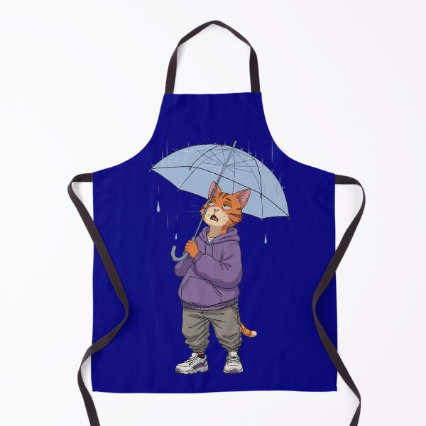 Item preview, Lofi Milo Rainy Day Vibes - Retro 90s Anime Cat with Umbrella designed and sold by Ascend777.