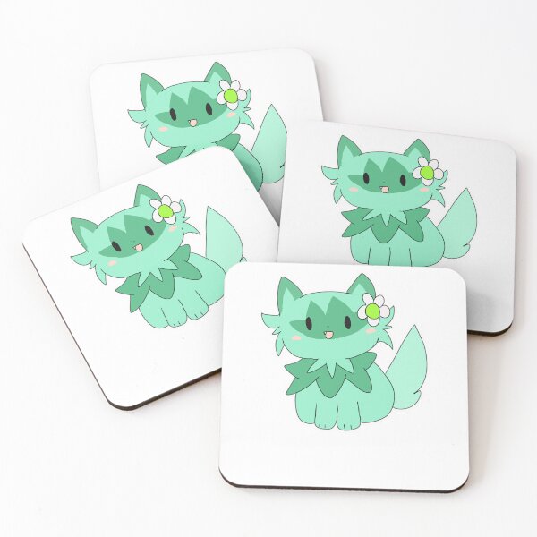 Item preview, cute green cat with flower sprigatito pocket monster designed and sold by RozenNeige.