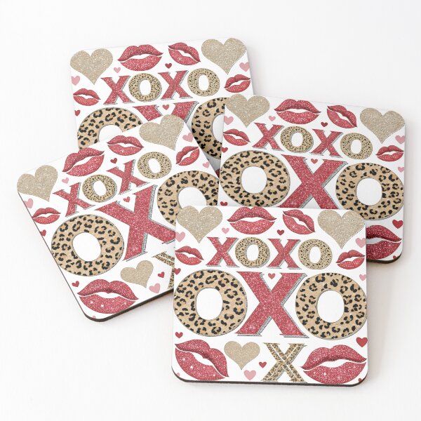 Item preview, XOXO leopard , glitter and red kisses pattern  designed and sold by GogoGrove.