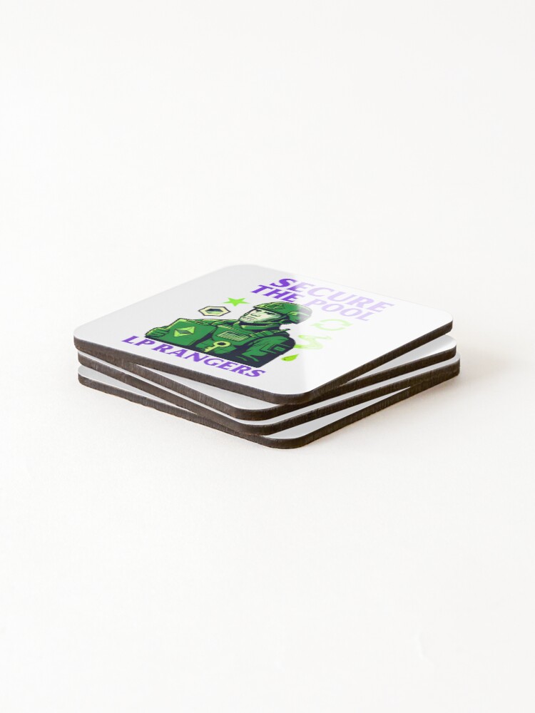 Thumbnail 4 of 5, Coasters (Set of 4), LP Rangers – Secure the Pool, Defend the Chain designed and sold by BitCrop.