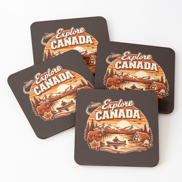 Item preview, Explore Canada – Vintage Nature Illustration, Canadian Adventure Travel, Mountains, Canoeing & Moose designed and sold by mocci10.