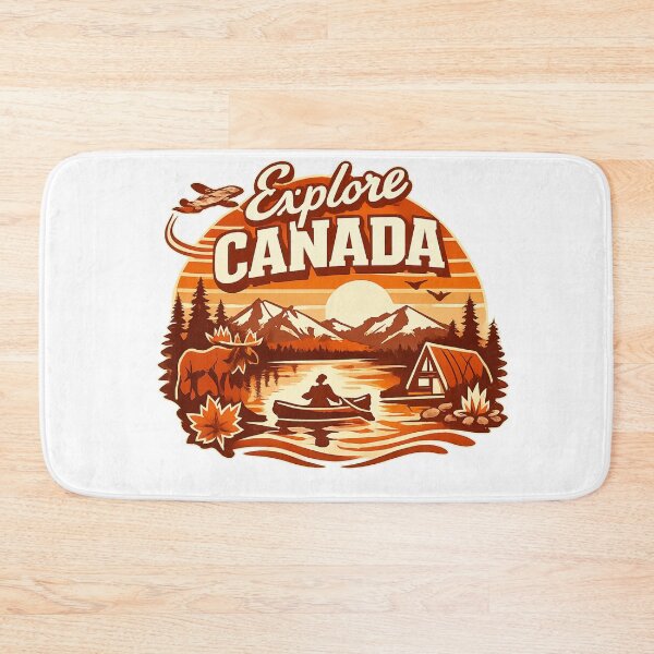 Item preview, Explore Canada – Vintage Nature Illustration, Canadian Adventure Travel, Mountains, Canoeing & Moose designed and sold by mocci10.