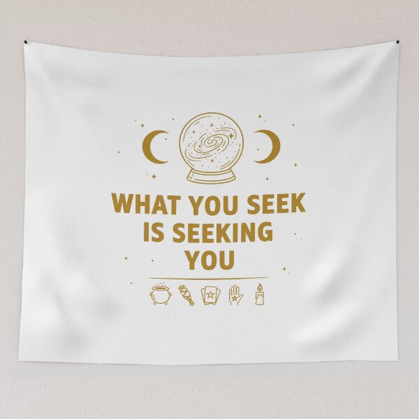 Item preview, What You Seek Is Seeking You – Golden Crystal Ball Galaxy designed and sold by WildWeave.
